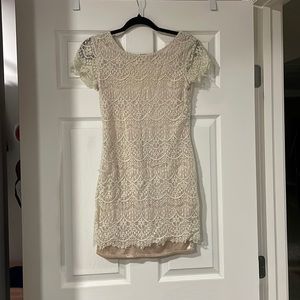 White lace overlay dress